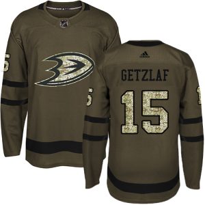 Herren Anaheim Ducks Eishockey Trikot Ryan Getzlaf #15 Grün Salute to Service